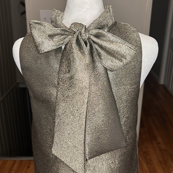 Tuckernuck Pomander Place Gold Glitter Metallic Mason Blouse New Size XS - Picture 10 of 12